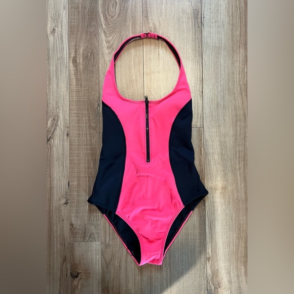 PINK Victoria's Secret Other - PINK Victoria’s Secret Coral Scuba Halter One-Piece Swimsuit